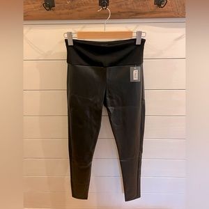 Very Black Faux Leather Spanx